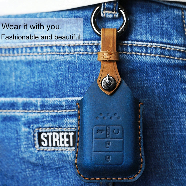 For Honda Car Cowhide Leather Key Protective Cover Key Case, Four Keys Version, For Honda, Four Keys Version, For Honda , Four Keys Version