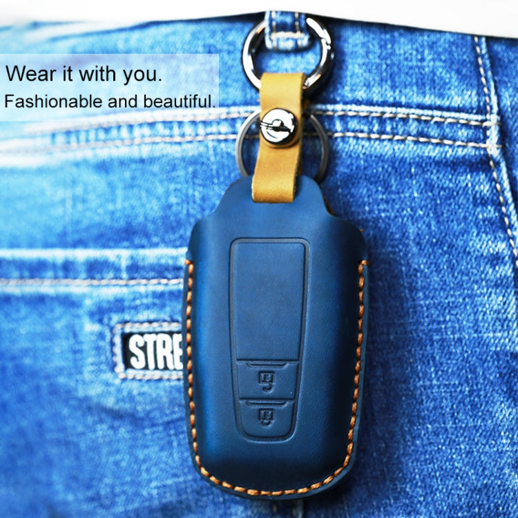 For Toyota Car Cowhide Leather Key Protective Cover Key Case, Two Keys Version, For Toyota,Two Keys Version, For Toyota, Two Keys Version