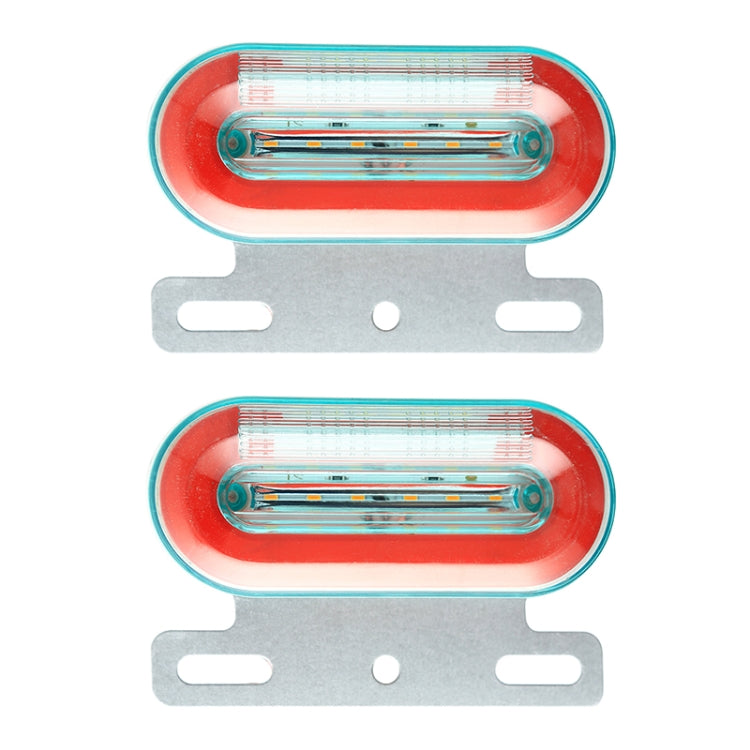 2 PCS 24V 12LED Car Oval Side Lamp, 24V (White Light), 24V (Red Light), 24V (Yellow Light)