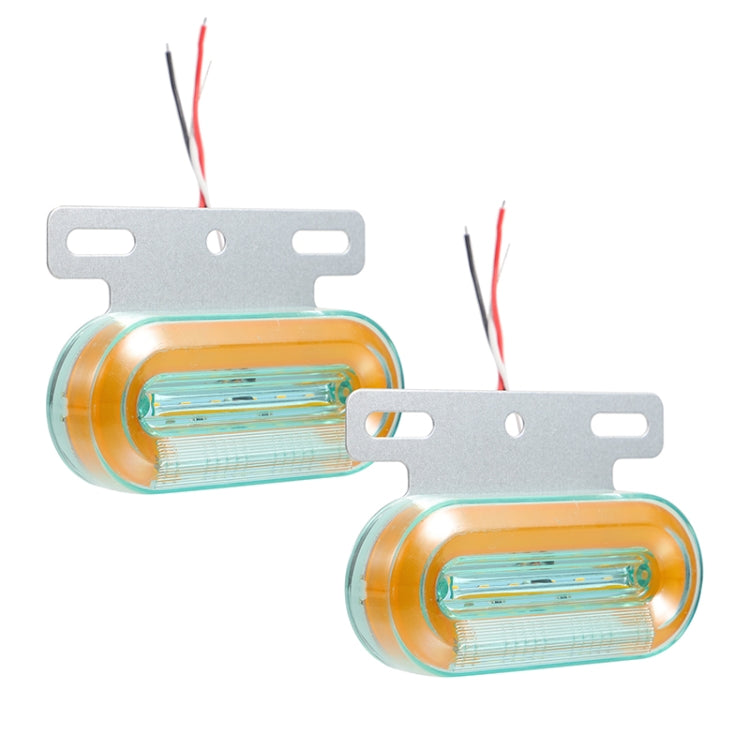 2 PCS 24V 12LED Car Oval Side Lamp, 24V (White Light), 24V (Red Light), 24V (Yellow Light)