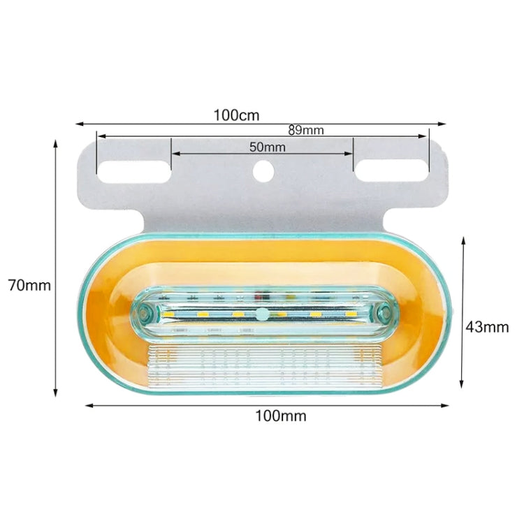 2 PCS 24V 12LED Car Oval Side Lamp, 24V (White Light), 24V (Red Light), 24V (Yellow Light)
