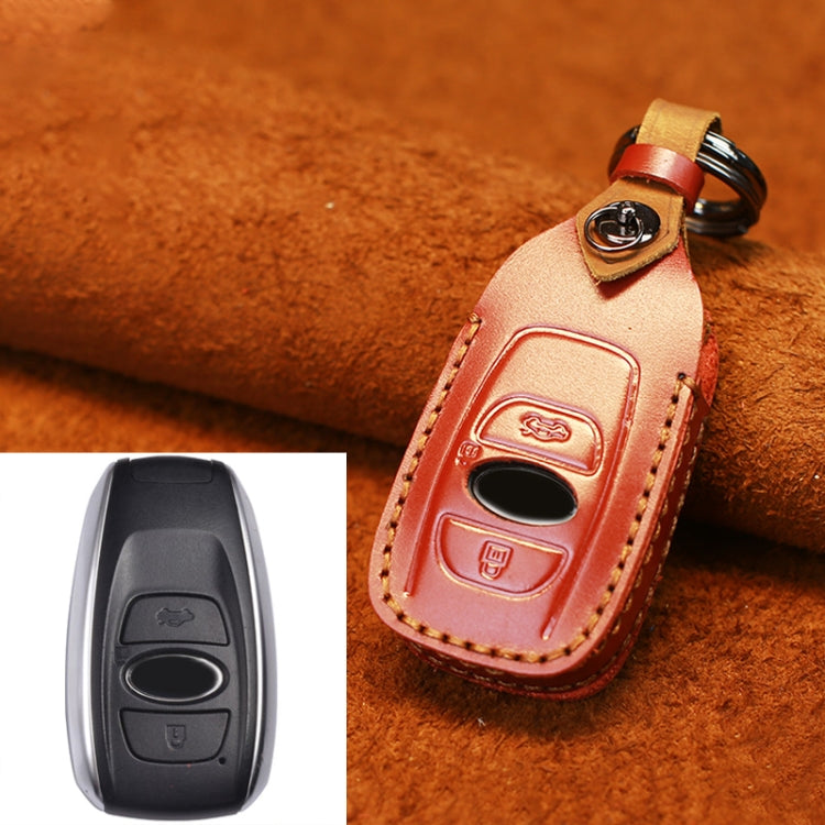 For Subaru Car Cowhide Leather Key Protective Cover Key Case, For Subaru