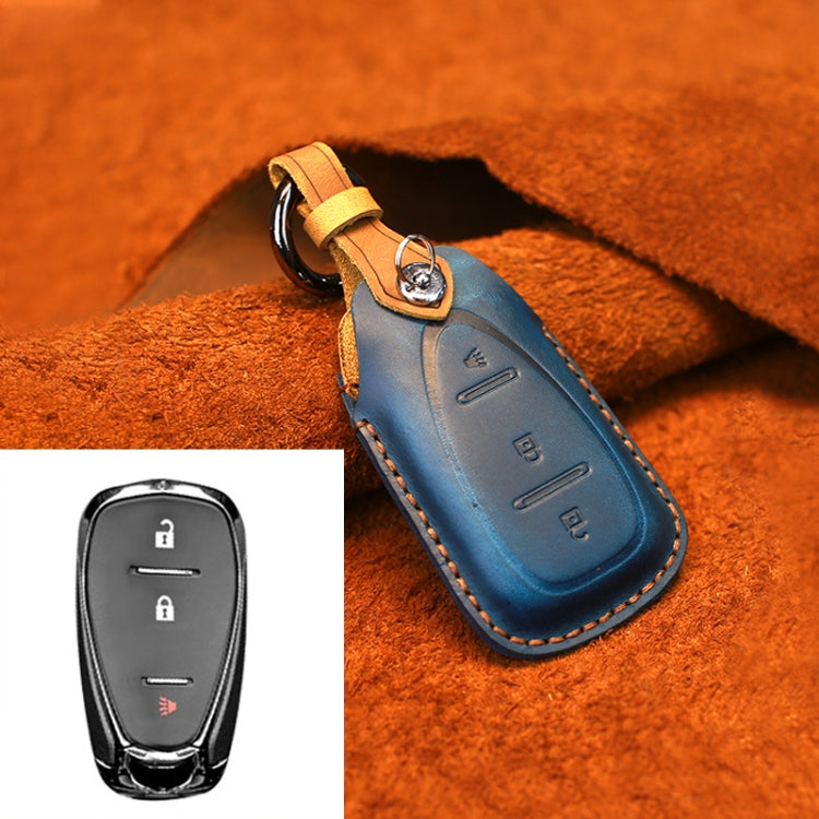 For Chevrolet Car Cowhide Leather Key Protective Cover Key Case, Three Keys Version, For Chevrolet, Three Keys Version