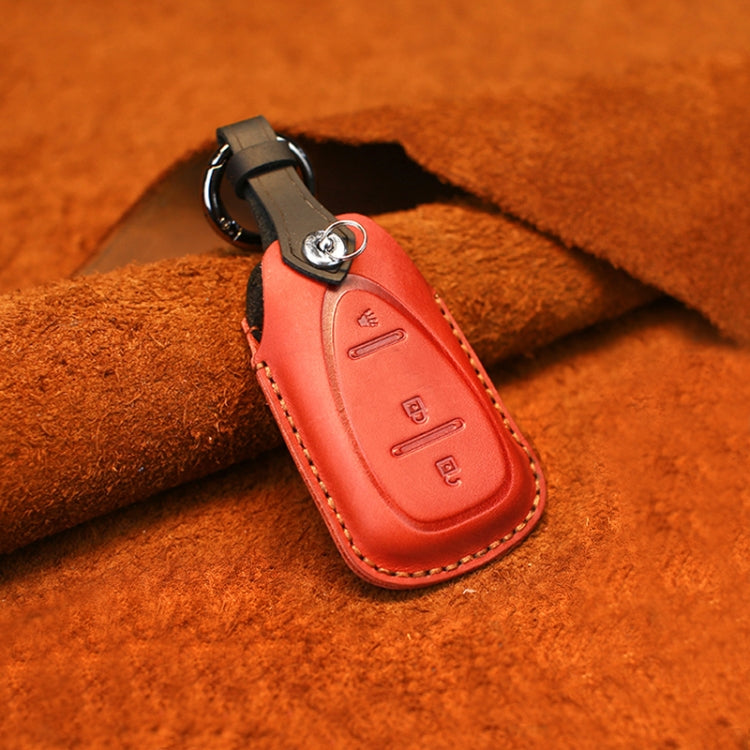 For Chevrolet Car Cowhide Leather Key Protective Cover Key Case, Three Keys Version, For Chevrolet, Three Keys Version