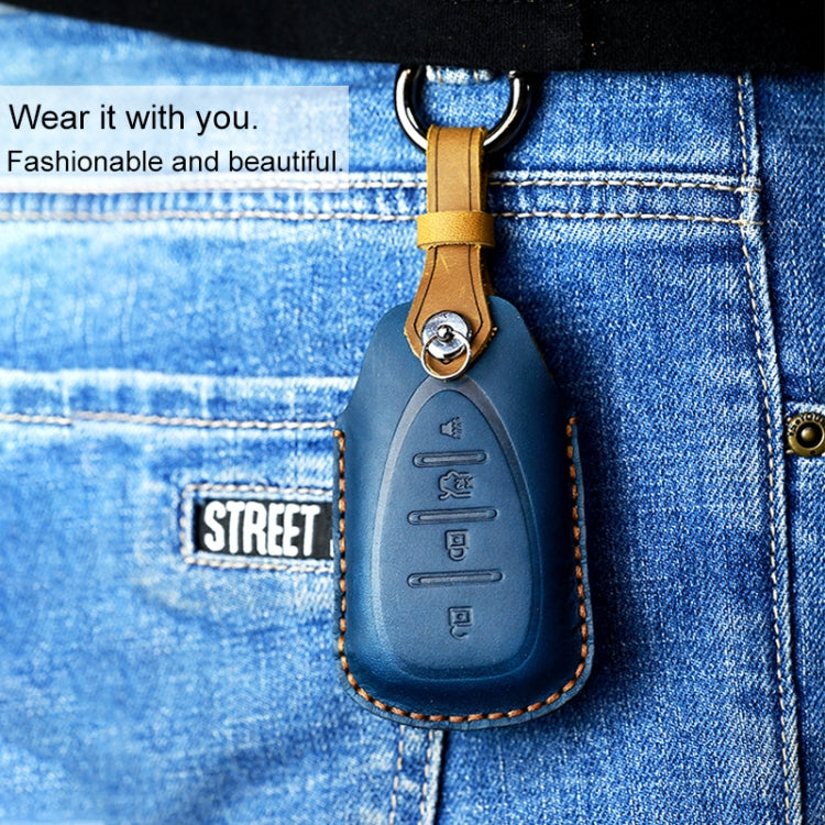 For Chevrolet Car Cowhide Leather Key Protective Cover Key Case, Three Keys Version, For Chevrolet, Three Keys Version