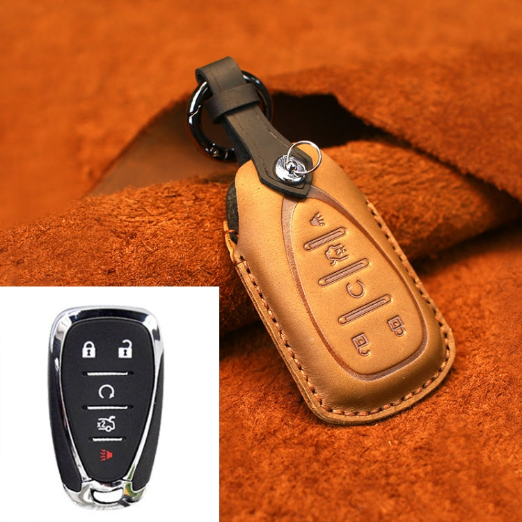 For Chevrolet Car Cowhide Leather Key Protective Cover Key Case, Five Keys Version, For Chevrolet, Five Keys Version, For Chevrolet