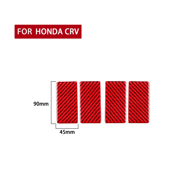 4 PCS Set for Honda CRV 2007-2011 Carbon Fiber Car Inner Armrest Gasket Decorative Sticker,Left and Right Drive Universal, Inner Armrest Gasket