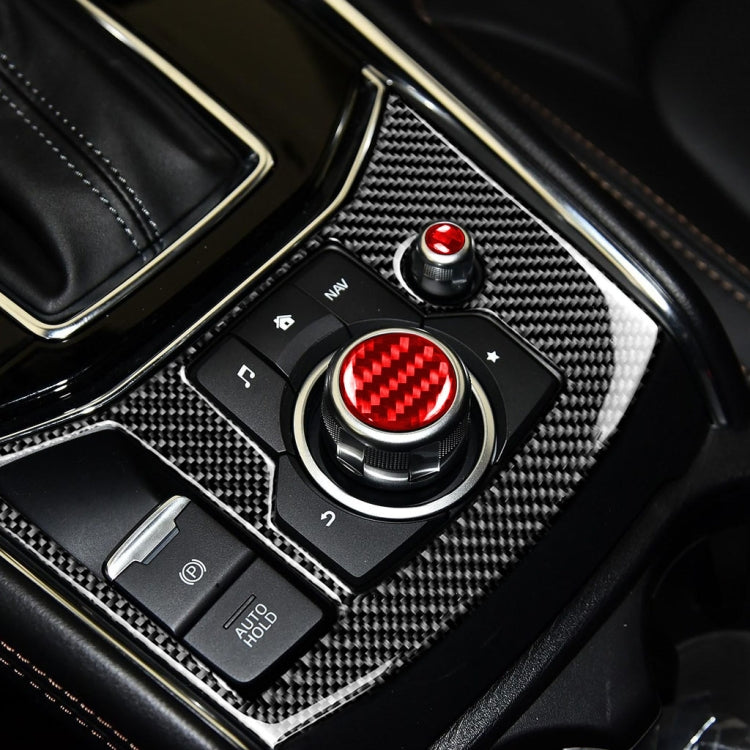 Car Carbon Fiber Multimedia Buttons Decorative Sticker for Mazda 3 / 6 / CX-9 / CX-5, Left and Right Drive, Multimedia Buttons
