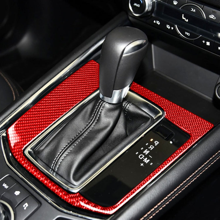 Car Carbon Fiber Gear Panel Decorative Sticker for Mazda CX-5 2017-2018, Right Drive
