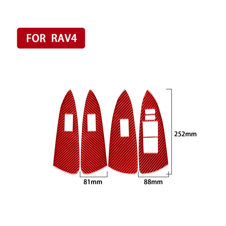 Car Carbon Fiber Window Glass Lift Panel Decorative Sticker for Toyota RAV4 2006-2013, Right Drive, Window Glass Lift Panel, Right Drive