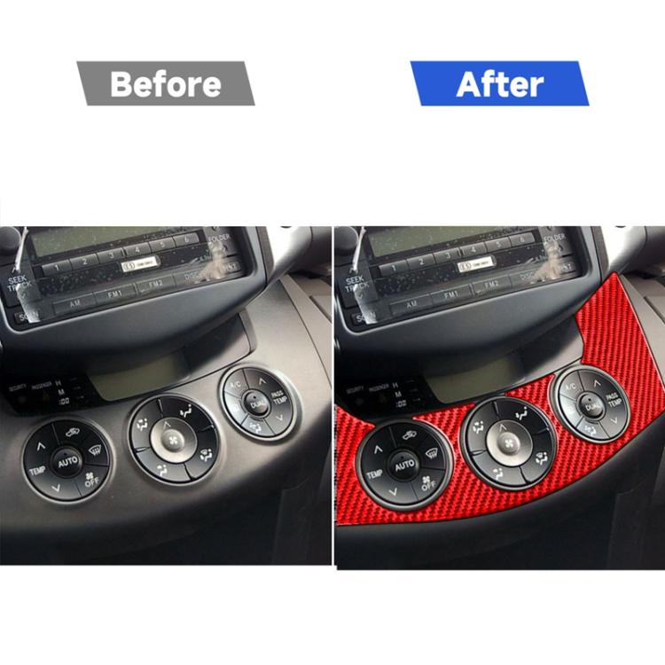 Car Carbon Fiber Central Control Switch Panel Decorative Sticker for Toyota RAV4 2006-2013, Left and Right Drive, Central Control Switch Panel