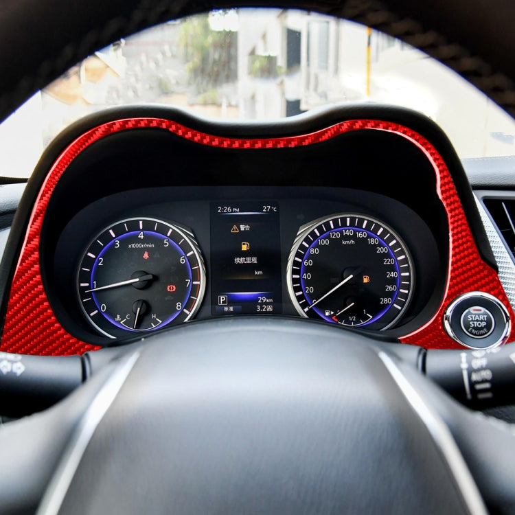 Car Carbon Fiber Dashboard Decorative Sticker for Infiniti Q50 2014-2020, Left Drive, Dashboard, Left Drive