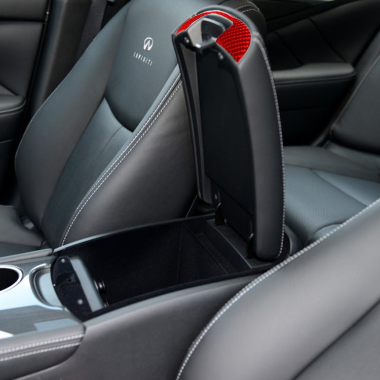 Car Carbon Fiber Armrest Box Decorative Sticker for Infiniti Q50 2014-2020, Left and Right Drive, Armrest Box