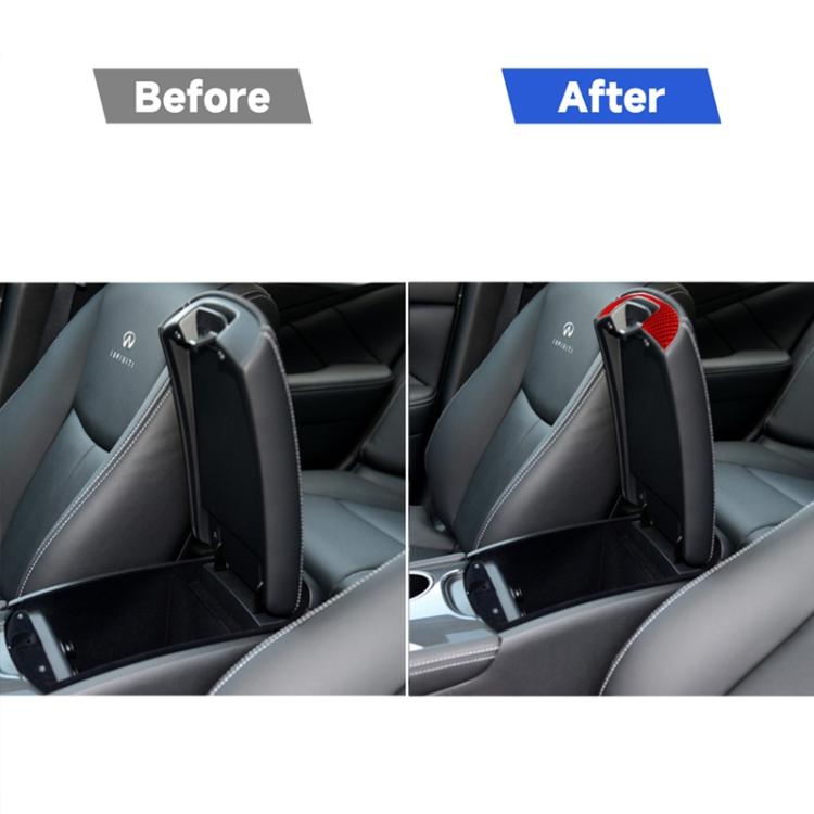 Car Carbon Fiber Armrest Box Decorative Sticker for Infiniti Q50 2014-2020, Left and Right Drive, Armrest Box