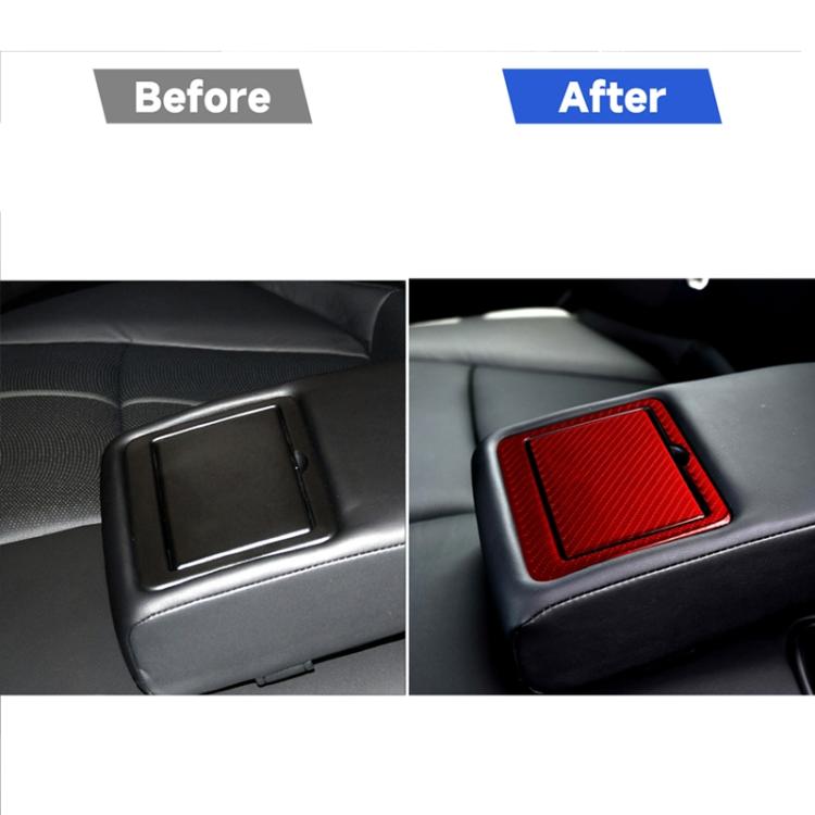Car Carbon Fiber Rear Water Cup Holder Decorative Sticker for Infiniti Q50 2014-2020, Left and Right Drive, Rear Water Cup Holder