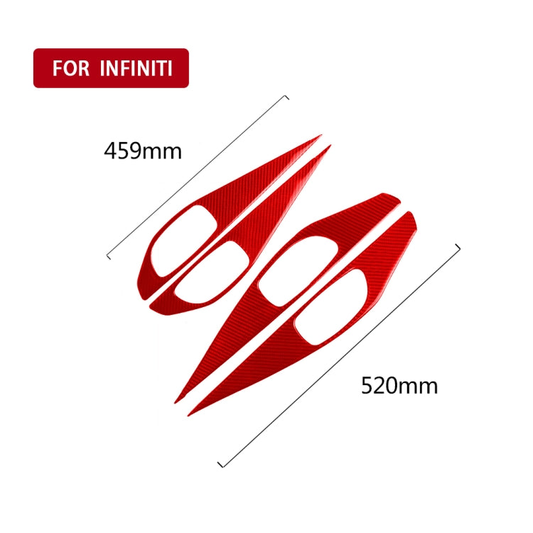 Car Carbon Fiber A Style Door Handle Panel Decorative Sticker for Infiniti Q50 2014-2020, Left and Right Drive, A Style Door Handle Panel