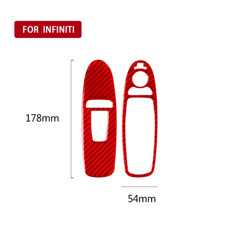 Car Carbon Fiber Window Glass Lift Panel Decorative Sticker for Infiniti Q60, Right Drive, Window Glass Lift Panel, Right Drive
