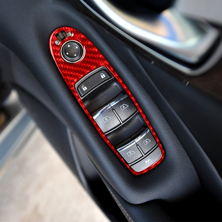 Car Carbon Fiber B Style Window Glass Lift Panel Decorative Sticker for Infiniti Q50 2014-2020, Right Drive, B Style Window Glass Lift, Right Drive