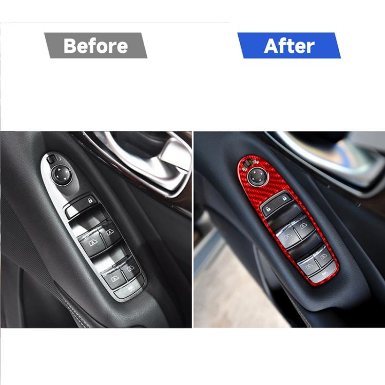 Car Carbon Fiber B Style Window Glass Lift Panel Decorative Sticker for Infiniti Q50 2014-2020, Right Drive, B Style Window Glass Lift, Right Drive
