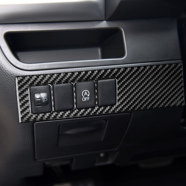 Car Carbon Fiber Headlight Adjustment Switch Panel Decorative Sticker for Toyota Highlander 2014-2019, Left Drive, Headlight Adjustment Switch Panel