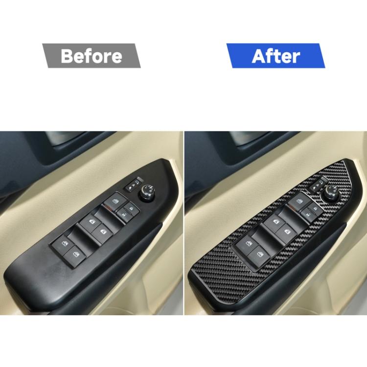 Car Carbon Fiber Window Glass Lift Decorative Sticker for Toyota Highlander 2014-2019, Left Drive, Window Glass Lift