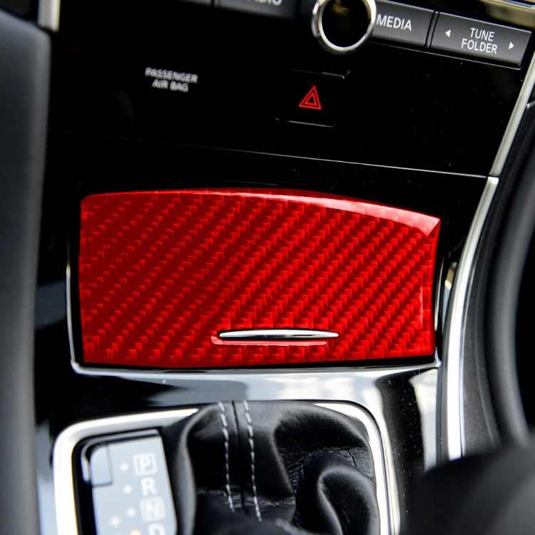 Car Carbon Fiber Gear Panel Ashtray Decorative Sticker for Infiniti Q50 2014-2020, Left and Right Drive, Gear Panel Ashtray