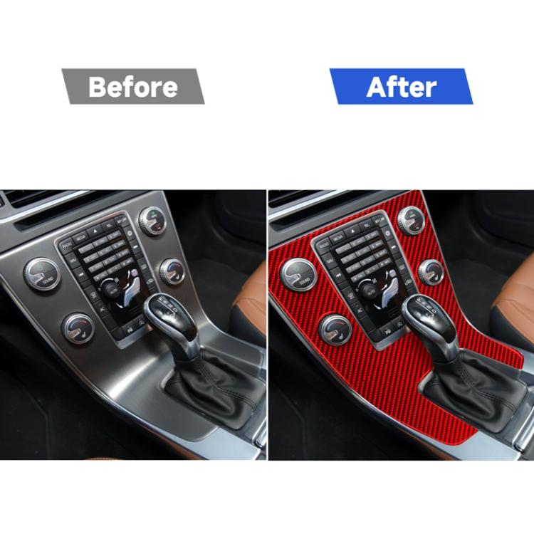 Car Carbon Fiber Central Control Panel Decorative Sticker for Volvo V60 2010-2017, Left Drive, Central Control Panel, Left Drive