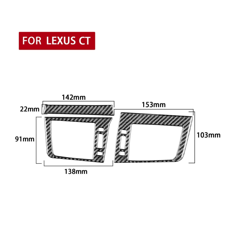Car Carbon Fiber Left and Right Air Outlet Decorative Sticker for Lexus CT 2011-2017, Left Drive, Left and Right Air Outlet, Left Drive