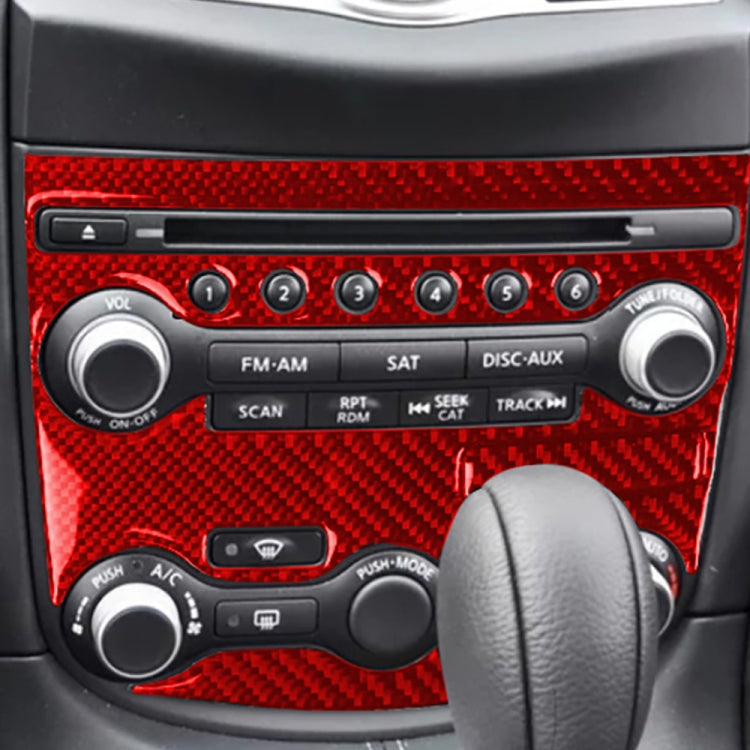 3 in 1 Car Carbon Fiber Air Conditioning Adjustment Panel Decorative Sticker for Nissan 370Z / Z34 2009-, Left and Right Drive Universal, 3 in 1 Air Conditioning Adjustment Panel
