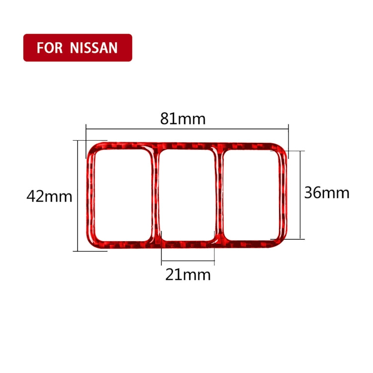 Car Carbon Fiber Central Control Heating Button Frame Decorative Sticker for Nissan 370Z / Z34 2009-, Left and Right Drive Universal, Central Control Heating Button Frame