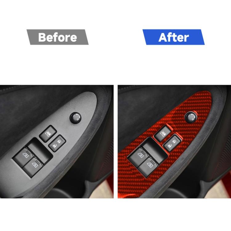 2 in 1 Car Carbon Fiber Window Lift Panel Decorative Sticker for Nissan 370Z / Z34 2009-, Left Drive Low-configured, Window Lift Panel, Left Drive