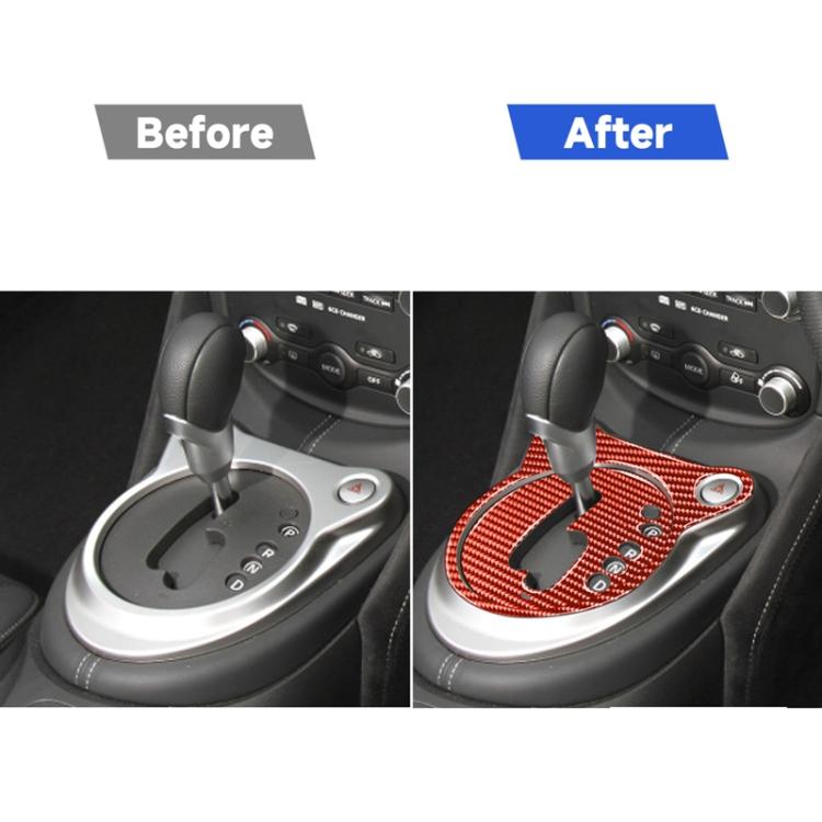 2 in 1 Car Carbon Fiber Automatic Gear Shifting Transmission Panel Decorative Sticker for Nissan 370Z / Z34 2009-, Right Drive, Automatic Gear Shifting Transmission Panel, Right Drive