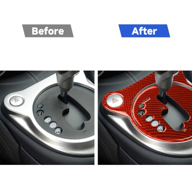 2 in 1 Car Carbon Fiber Automatic Gear Shifting Transmission Panel Decorative Sticker for Nissan 370Z / Z34 2009-, Left Drive, Automatic Gear Shifting Transmission Panel, Left Drive