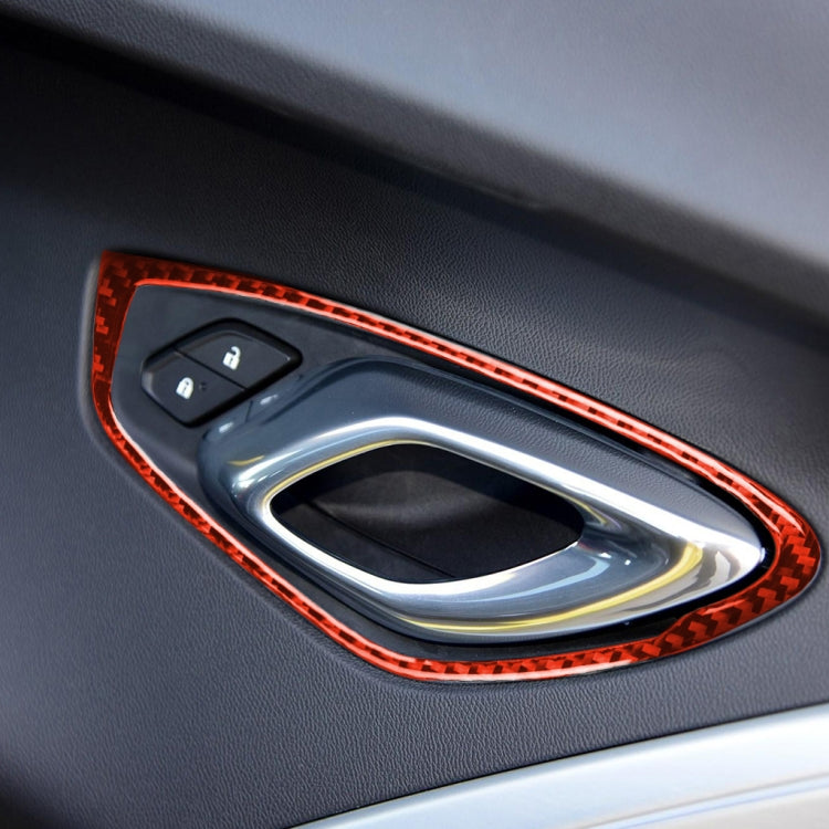 Car Carbon Fiber Inside Door Handle Decorative Sticker for Chevrolet Camaro 2017-2019, Left and Right Drive Universal, Inside Door Handle