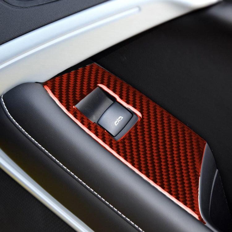 Car Carbon Fiber Window Lift Panel Decorative Sticker for Chevrolet Camaro 2017-2019, Left Drive, Window Lift Panel