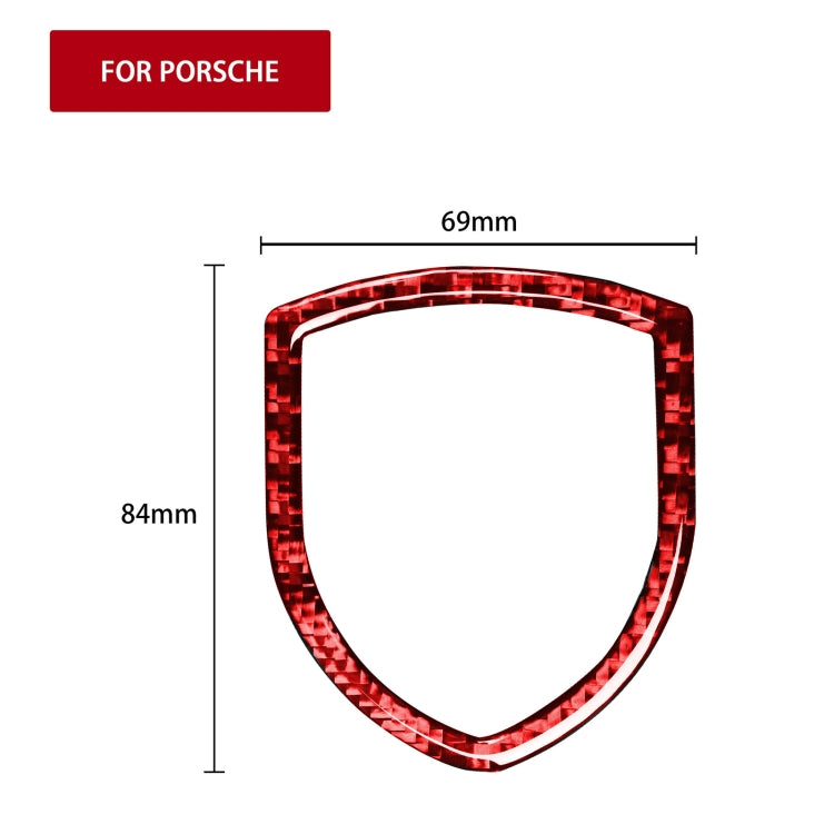 Car Carbon Fiber Steering Wheel Logo Decorative Sticker for Porsche Macan 2014-2021, Left and Right Drive Universal, Steering Wheel Logo