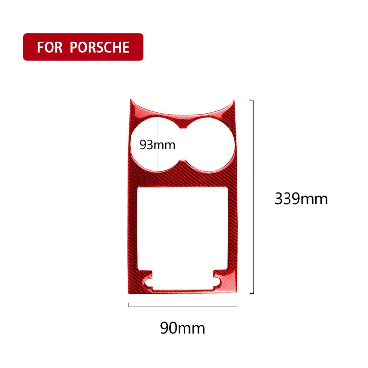 Car Carbon Fiber Water Cup Holder Panel Decorative Sticker for Porsche Macan 2014-2021, Left and Right Drive Universal, Water Cup Holder Panel