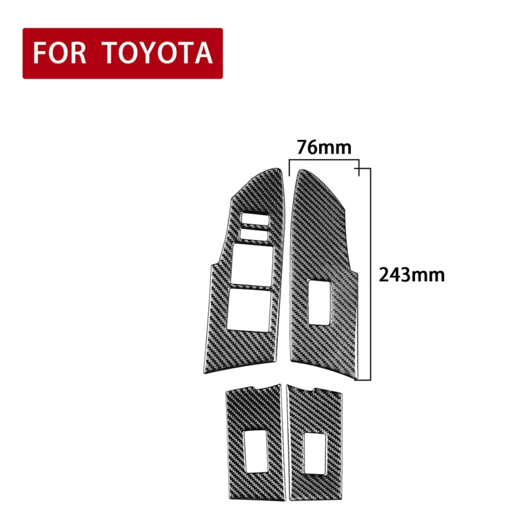 Car Carbon Fiber Window Lift Decorative Sticker for Toyota Corolla / Levin 2014-2018, Right Drive, Window Lift, Right Drive