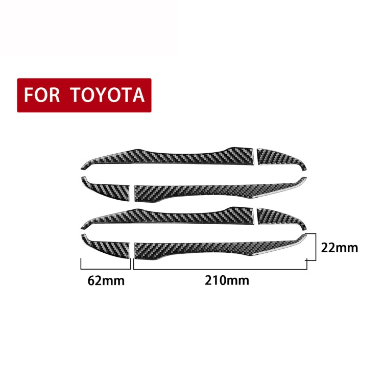 Car Carbon Fiber Door Outside Handle Decorative Sticker for Toyota Corolla / Levin 2014-2018, Left and Right Drive Universal