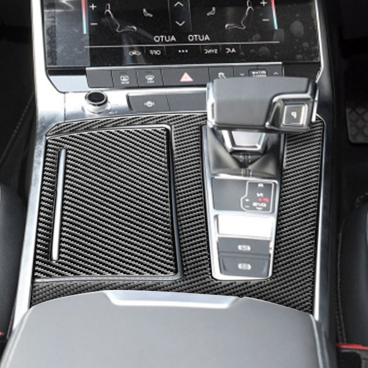 Car Carbon Fiber Gear Panel Decorative Sticker for Audi A6L / A7 2019-, Right Drive, Gear Panel, Right Drive