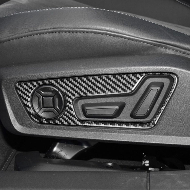 Car Carbon Fiber Seat Adjustment Panel Decorative Sticker for Audi A6L / A7 2019-, Left and Right Drive Universal, Seat Adjustment Panel