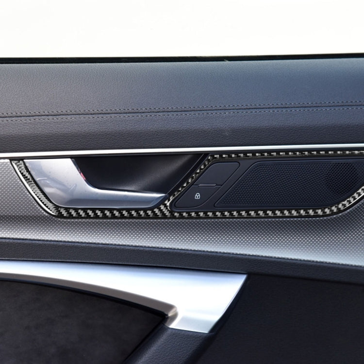 Car Carbon Fiber Inner Door Handle Decorative Sticker for Audi A6L / A7 2019-, Left and Right Drive Universal, Inner Door Handle