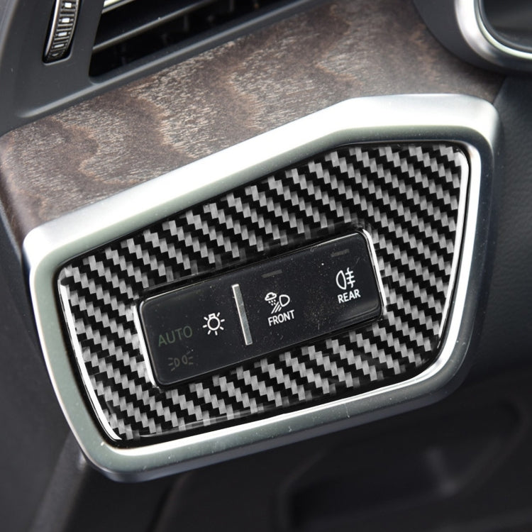 Car Carbon Fiber Headlight Switch Decorative Sticker for Audi A6L / A7 2019-, Left Drive, Headlight Switch