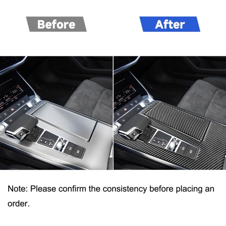 Car Carbon Fiber Gear Panel Decorative Sticker for Audi A6L / A7 2019-, Left Drive, Gear Panel, Left Drive