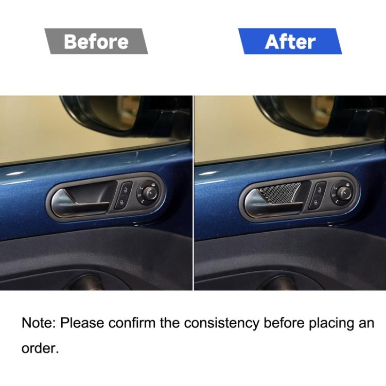 Car Carbon Fiber Inside Door Bowl Decorative Sticker for Volkswagen Beetle 2012-2019, Left and Right Drive Universal, Inside Door Bowl