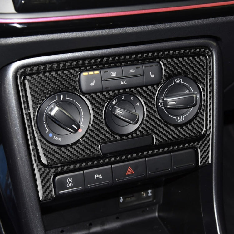 Car Carbon Fiber Air Conditioning CD Panel Decorative Sticker for Volkswagen Beetle 2012-2019, Left and Right Drive Universal, Air Conditioning CD Panel