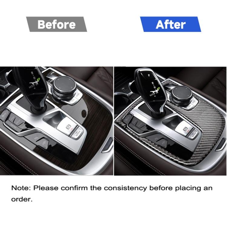 Car Carbon Fiber Central Shift Panel Cover Decorative Sticker for BMW G11 / G12 2016-, Left Drive, Central Shift Panel Cover, Left Drive