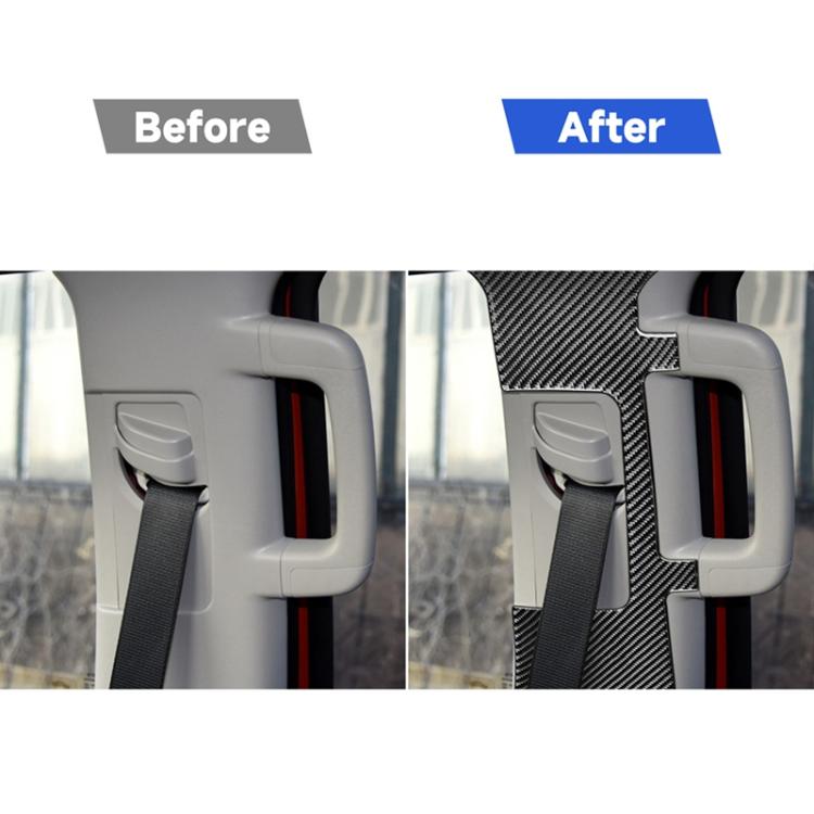 2 PCS / Set Carbon Fiber Car Seat Belt Panel Decorative Sticker for Toyota Tundra 2014-2018, Left Right Driving, Seat Belt Panel