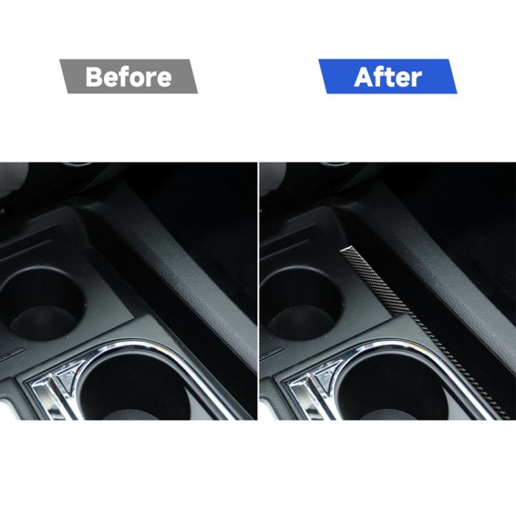 Carbon Fiber Car Central Control Cup Holder Slot Mat Decorative Sticker for Toyota Tundra 2014-2018, Left Right Driving, Central Control Cup Holder Slot Mat