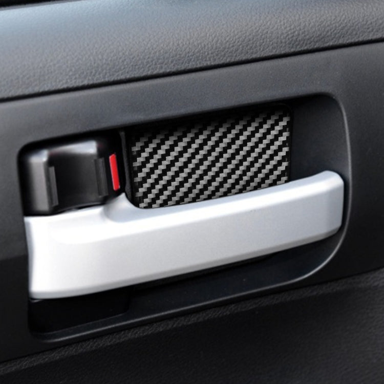 4 PCS / Set Carbon Fiber Car Inner Door Bowl Decorative Sticker for Toyota Tundra 2014-2018, Left Right Driving Universal, Inner Door Bowl